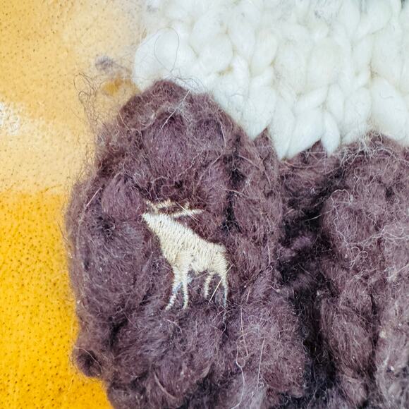 Abercrombie & Fitch A&F Womens Brown & Cream Wool Chunky Warm Mittens - Picture 2 of 5